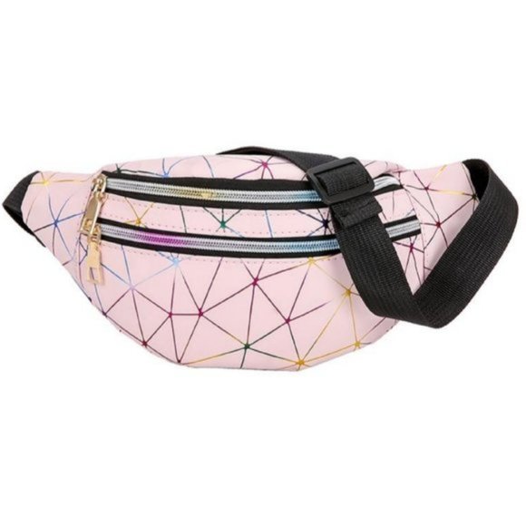 Handbags - Pink Holographic Fanny Pack Crossbody